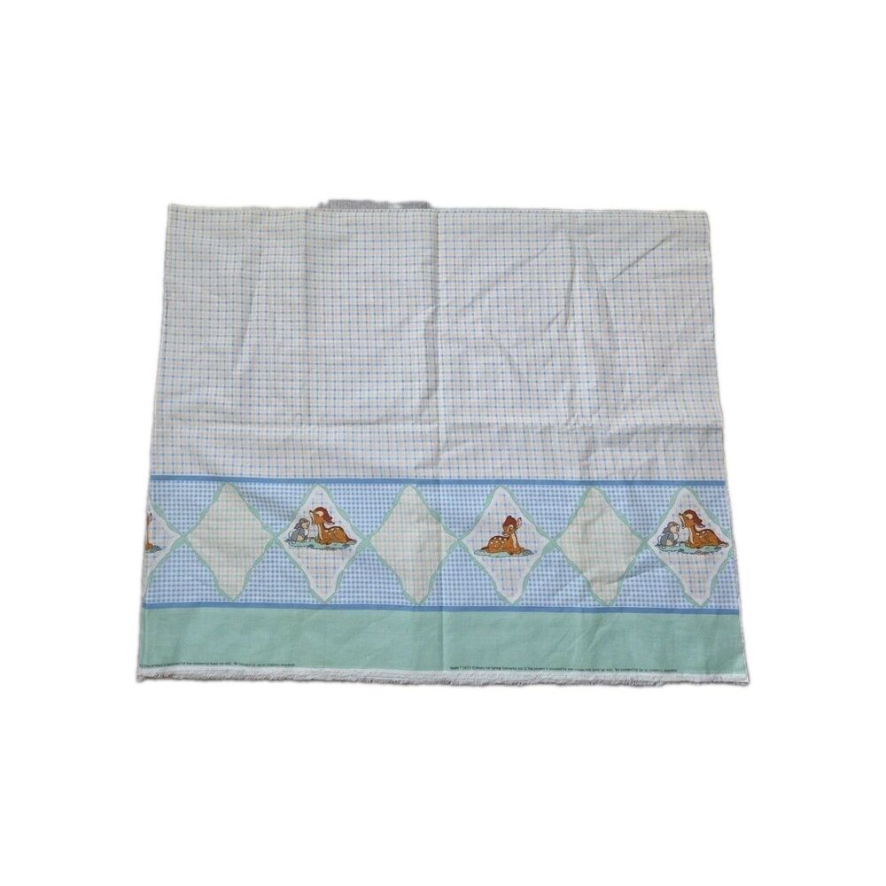 VTG Disney Bambi Thumper Springs Industries Pastel Blue Gingham Fabric Panel